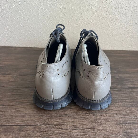 Cole Haan Zerogrand Wingtip Oxfords Harbor Mist Grey Leather Mens 10.5 W C20754 - Picture 5 of 9